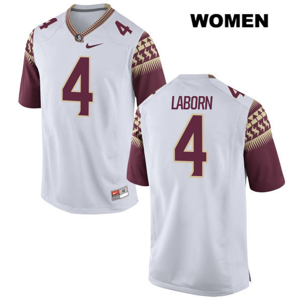 Women's NCAA Nike Florida State Seminoles #4 Khalan Laborn College White Stitched Authentic Football Jersey VAP4569JN